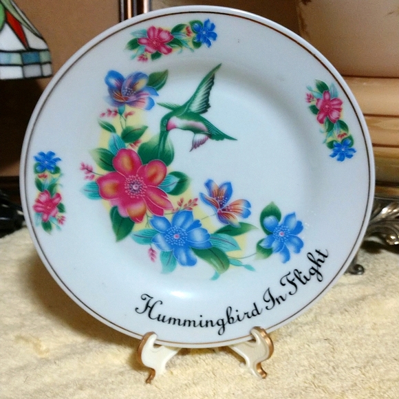 Hummingbird in Flight Genuine Porcelain Collectors Plate Ashton Hall - Picture 1 of 15